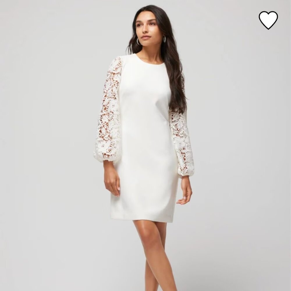 WHBM LACE SLEEVE SWING DRESS
